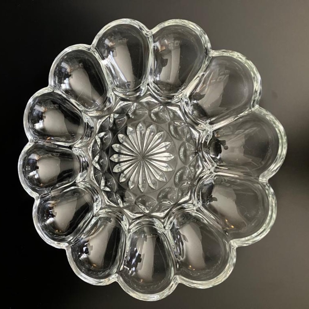 Glass Egg Plate Server